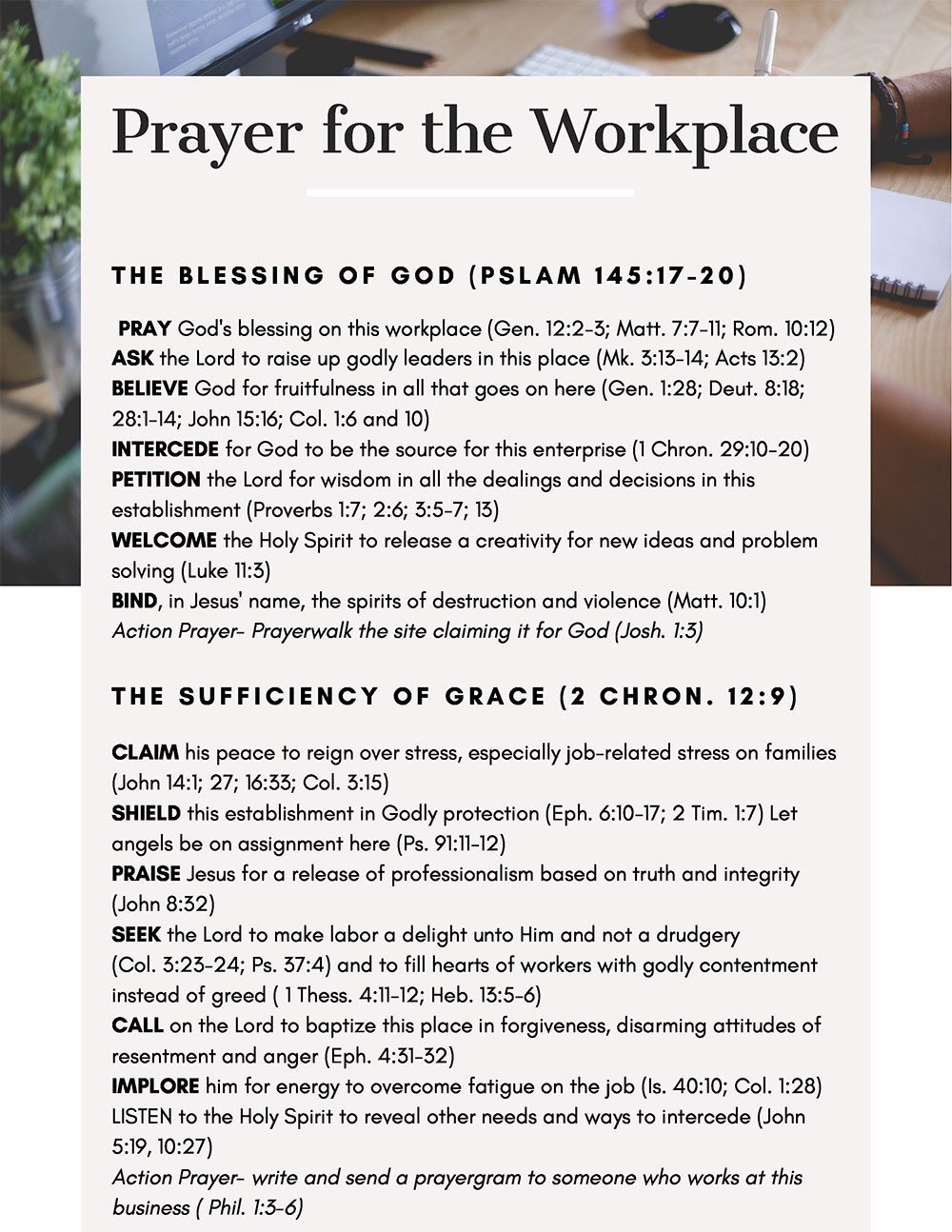 Free Prayer Resources-prayer for the workplace